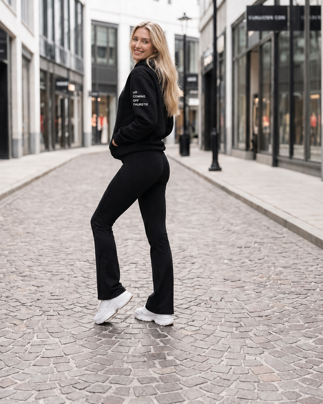 THURSTIE Heavyweight  Hoodie- Left Sleeve Tagline