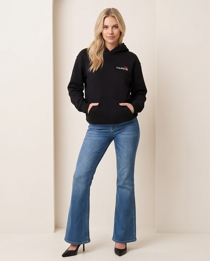 THURSTIE Relaxed Hoodie-Back Tagline