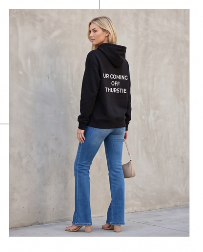 THURSTIE Relaxed Hoodie-Back Tagline